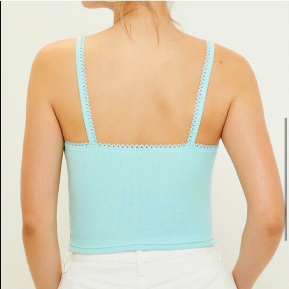 Pacsun Me to We Teal Lace Trim Tank Size Small - Picture 4 of 6